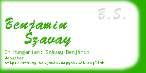 benjamin szavay business card