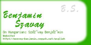 benjamin szavay business card